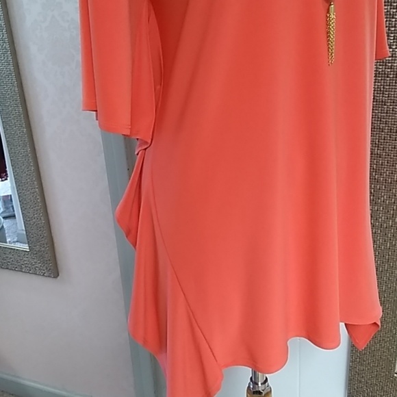 Joseph Ribkoff// Flamingo Top // Flutter Sides - Picture 3 of 5